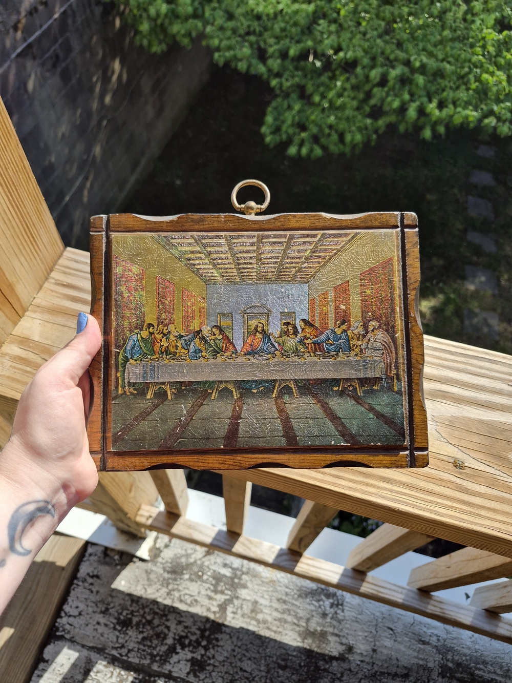Vintage The Last Supper Wooden Wall Plaque